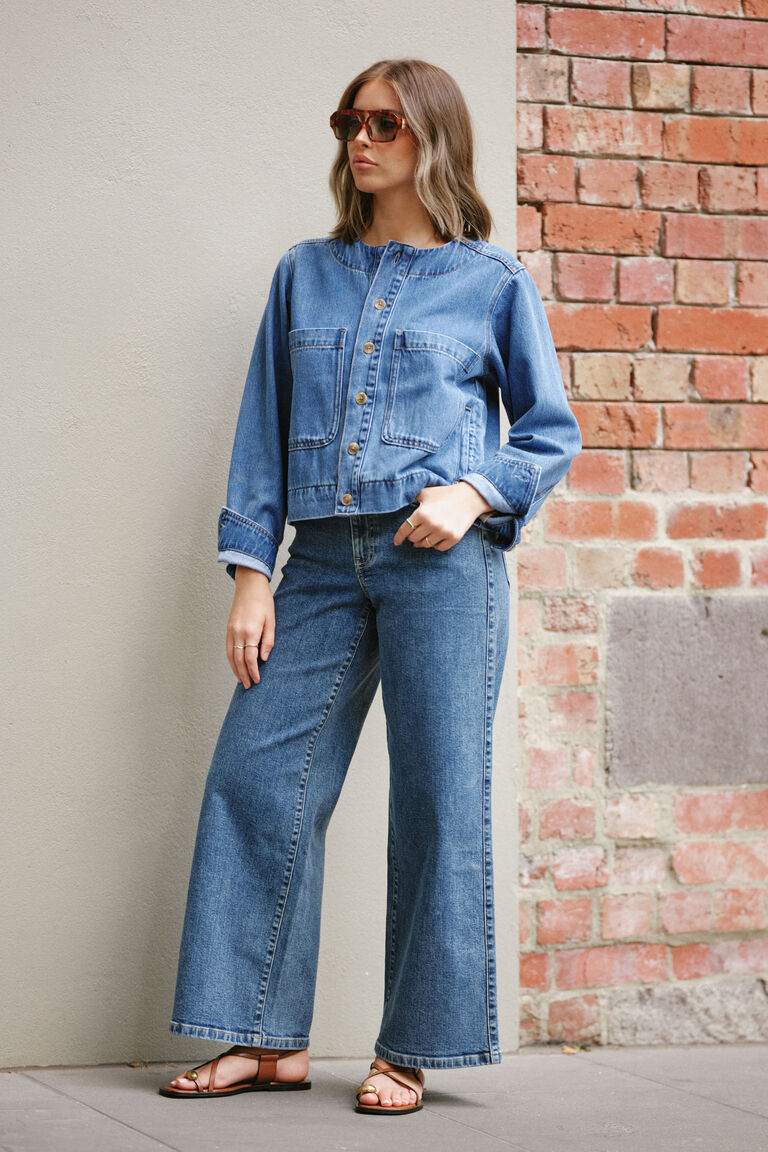 Evie Wide Leg Jean - Fresh Indigo