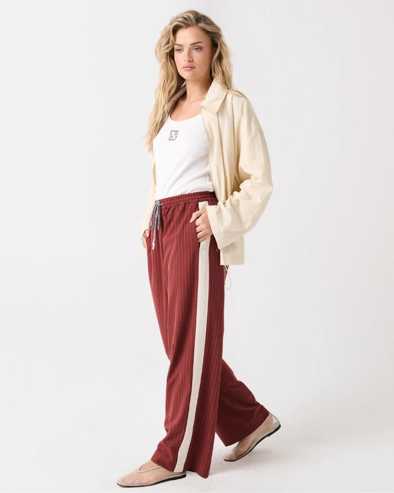 Aimee Pant raspberry pinstripe