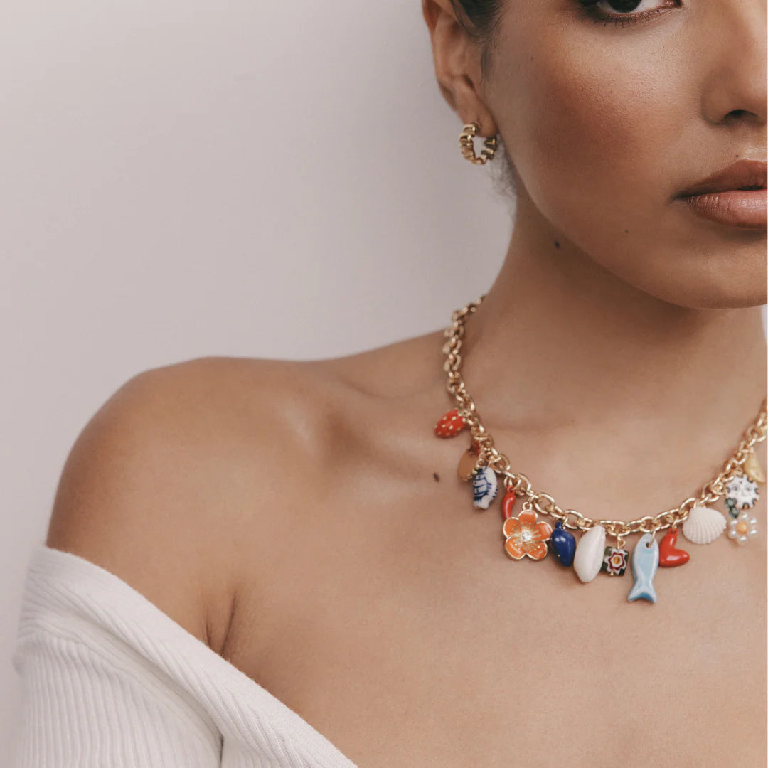Positano Charm Necklace Gold