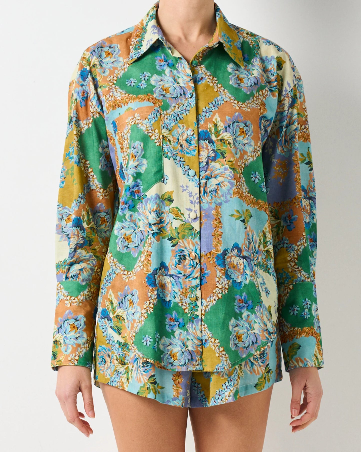Ritz Shirt - Peony Patchwork