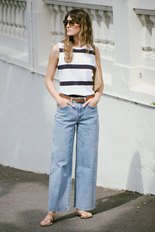 Evie Wide Leg Jean - Mid Vintage Blue