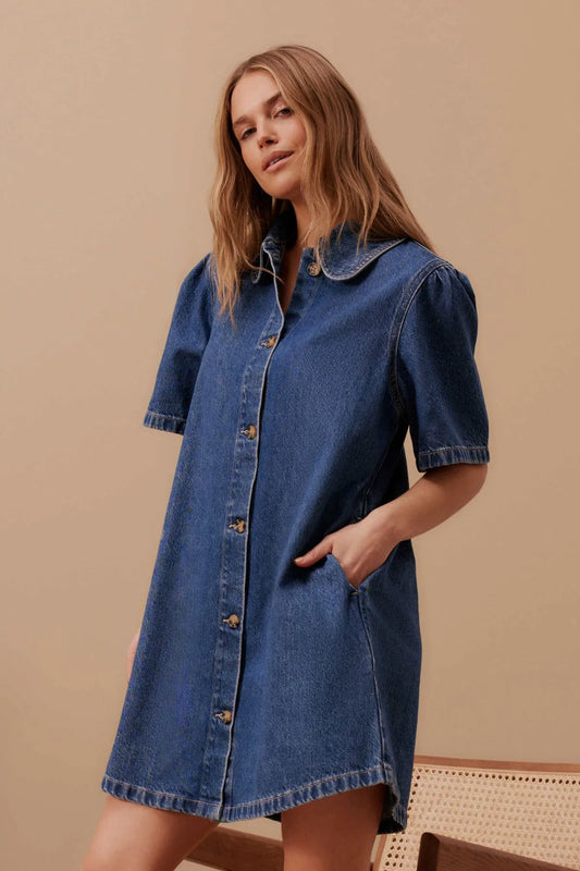 Sienna Denim Dress Fresh Indigo