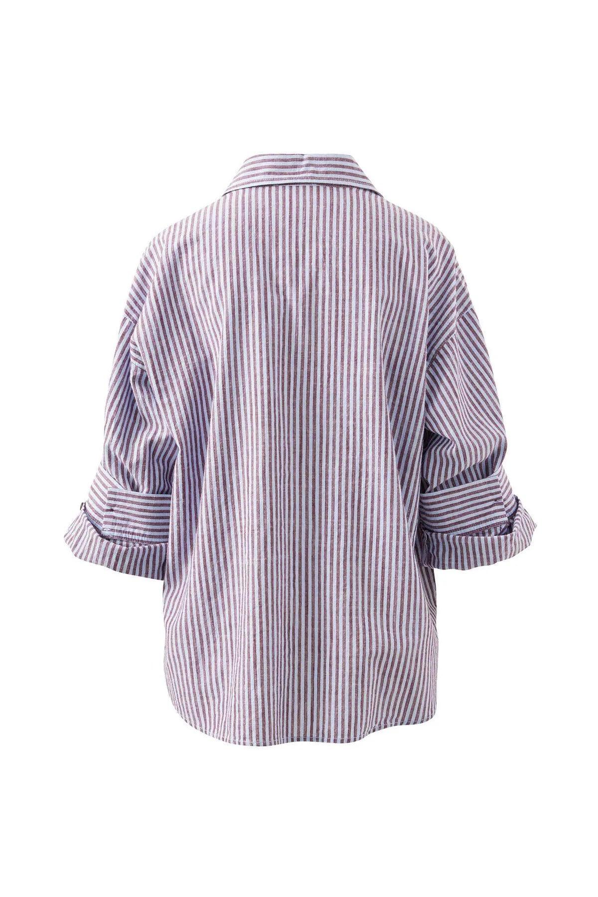 Miya Shirt Wine Blue Small Stripe