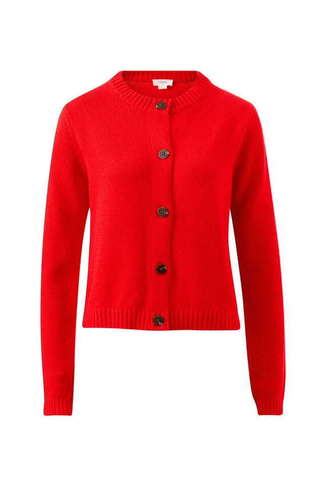 Nelly Long Sleeve Knit Cardi Fiery Red