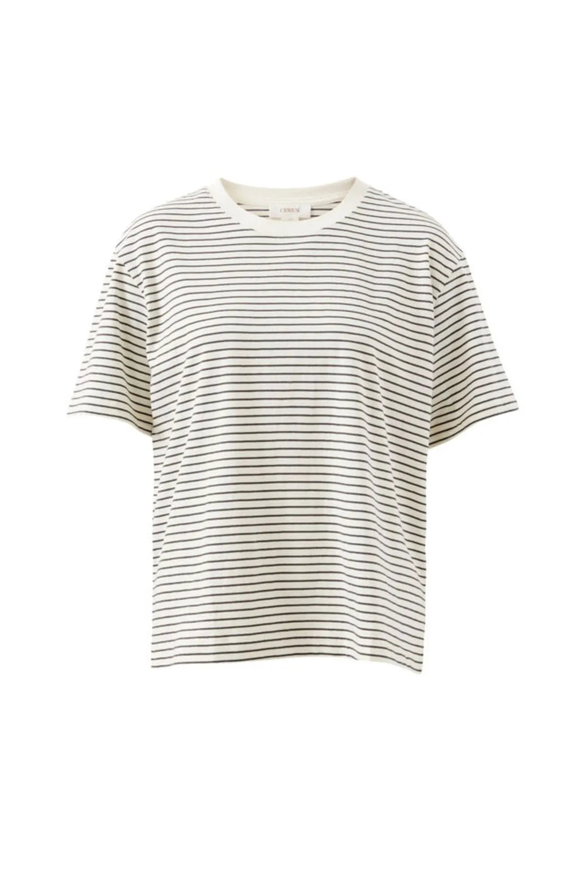 Stevie Slouchy Tee Phantom Fine Stripe