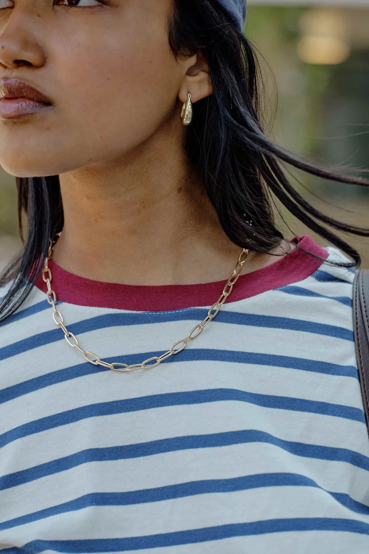 Scout Slouchy Long Sleeve Tee Milk Blue Stripe