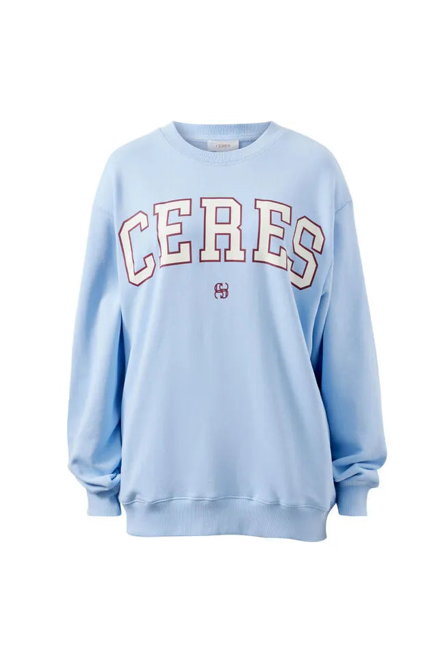 Isla Oversized Slouch Crew China Blue