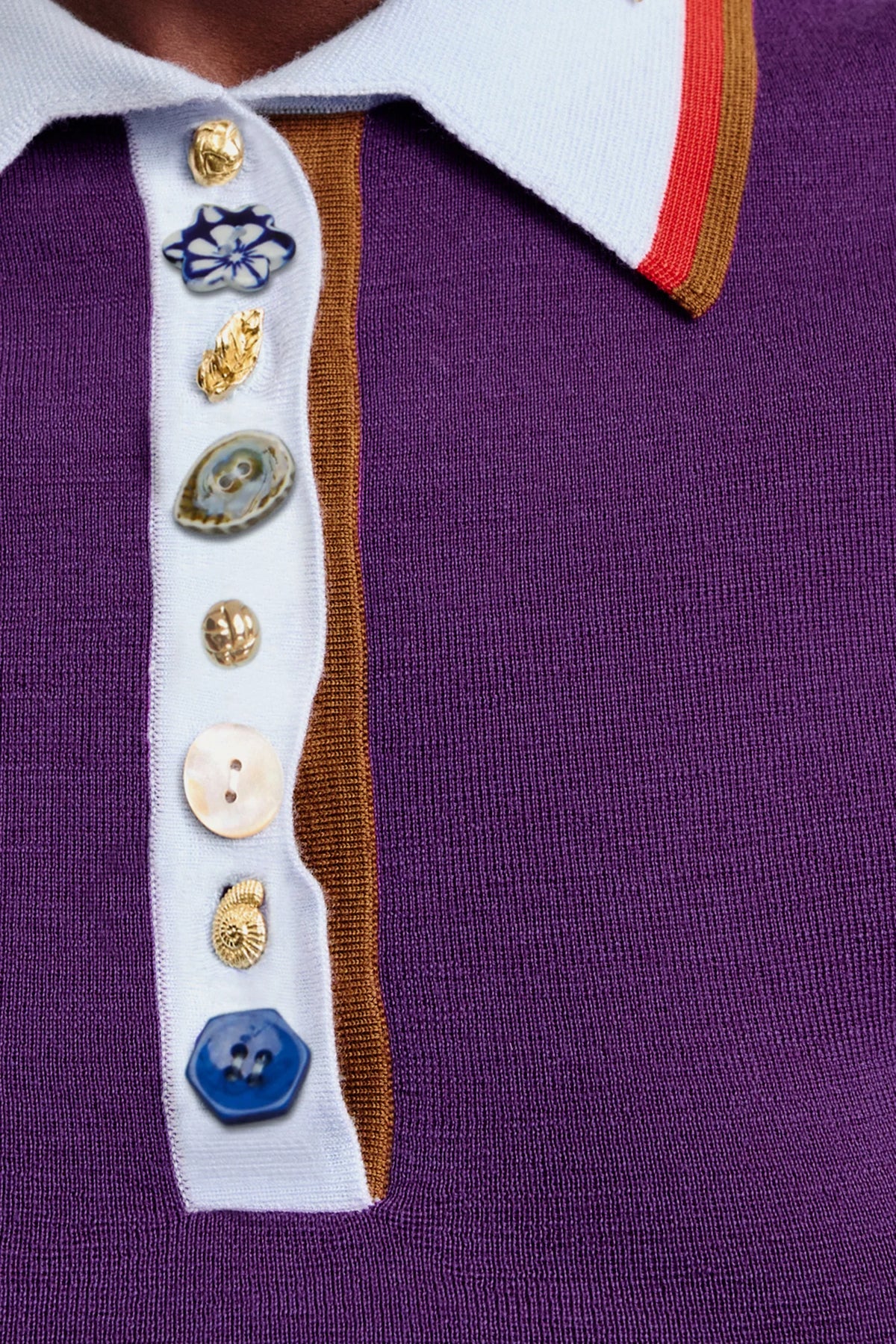 Josefina Wool Knit Polo Violet