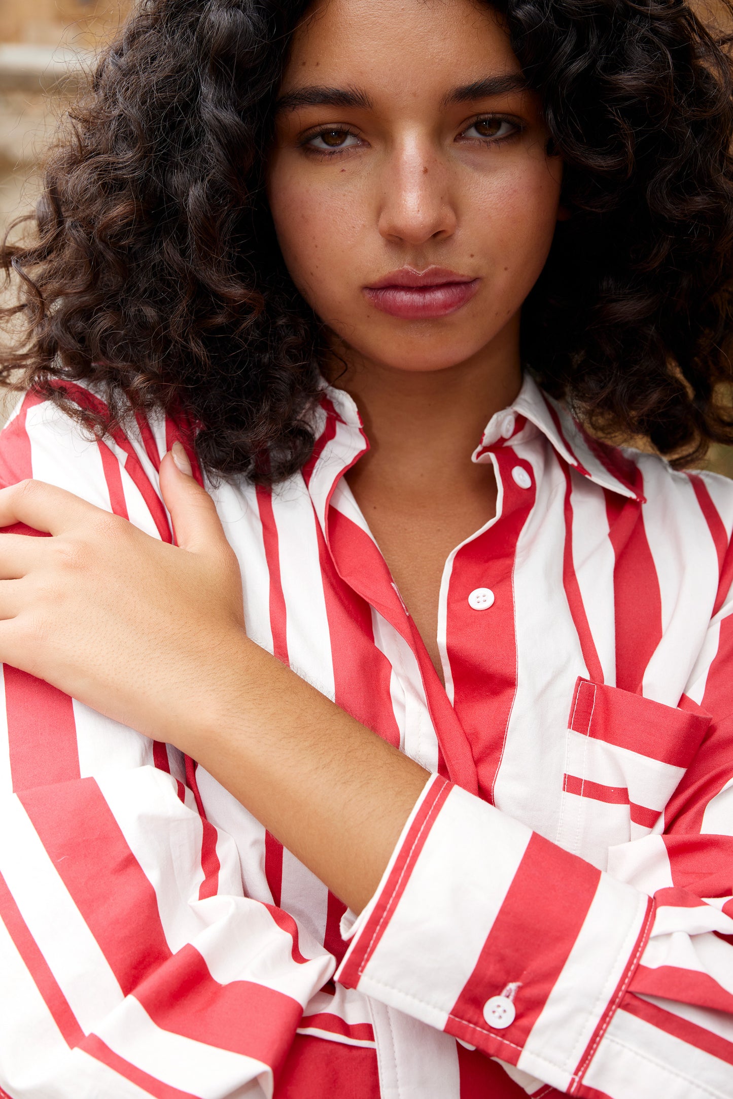Buddy Shirt in Ruby Antique Stripe