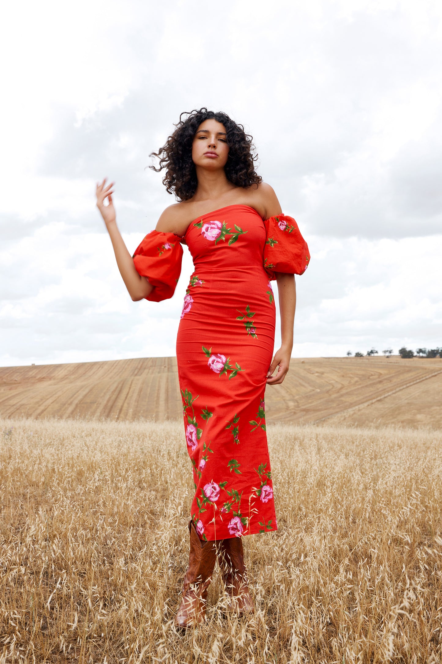 Evie Dress in Ruby Rose