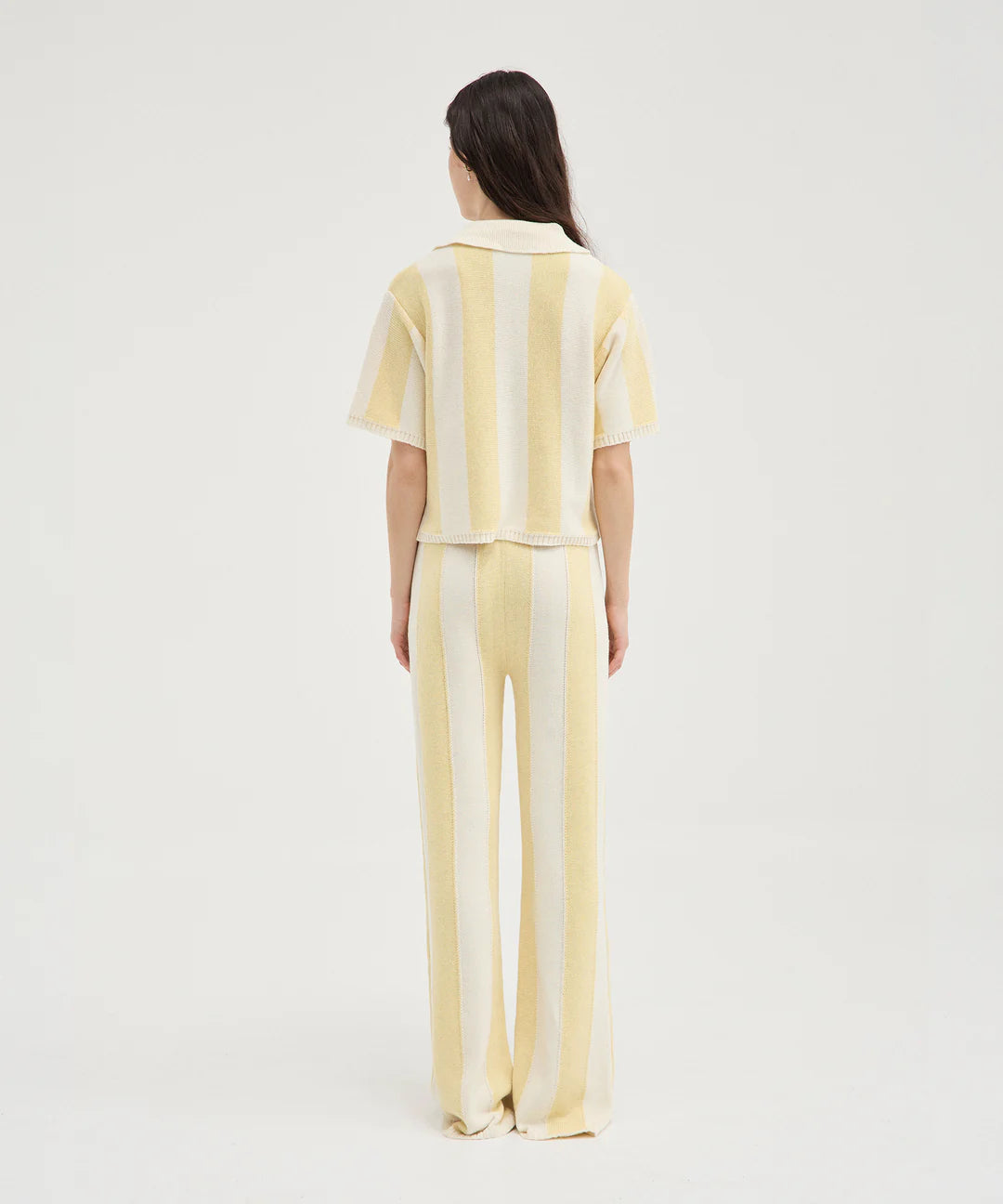 Yellow Striped Knit Pant