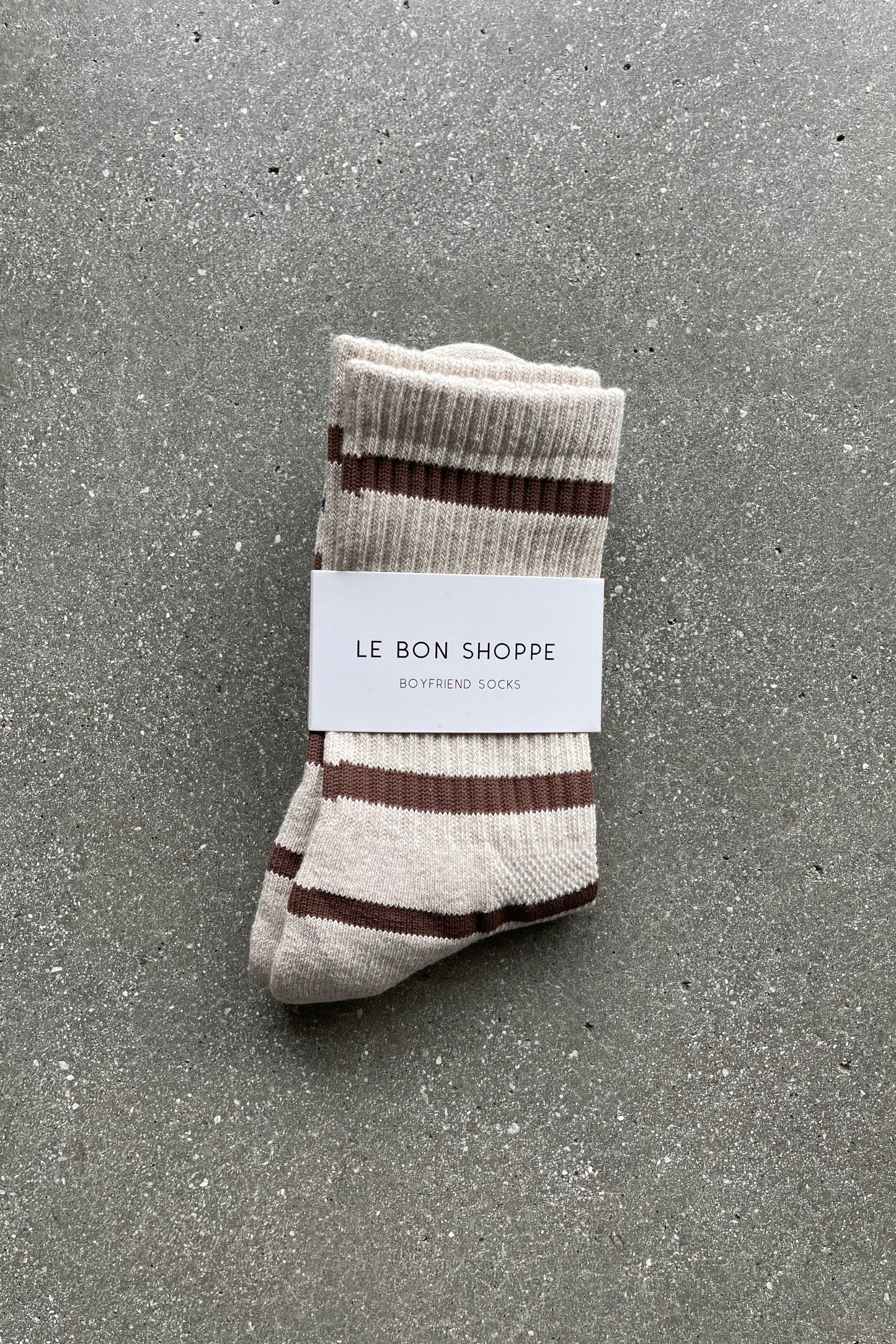 Boyfriend Sock- Flax Stripe