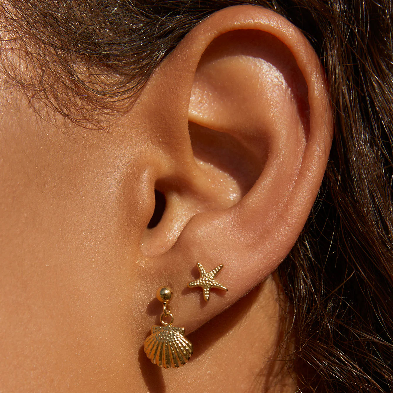 Starfish Gold Stud Earrings