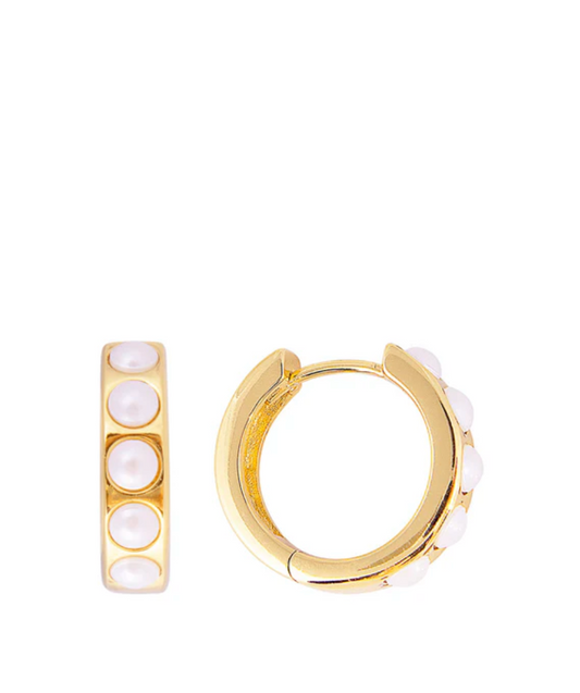 Crystal Pearl Midi Hoops