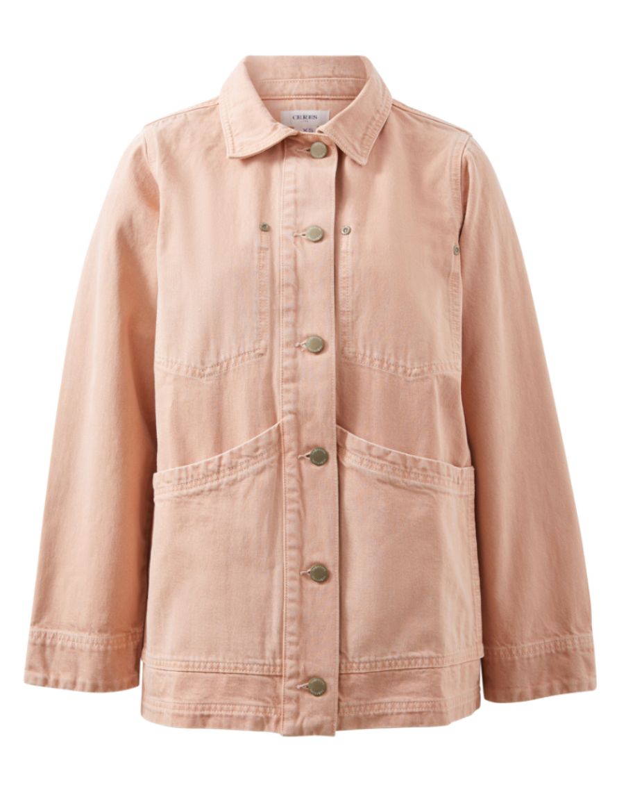Ava Chore Shacket Washed Pink