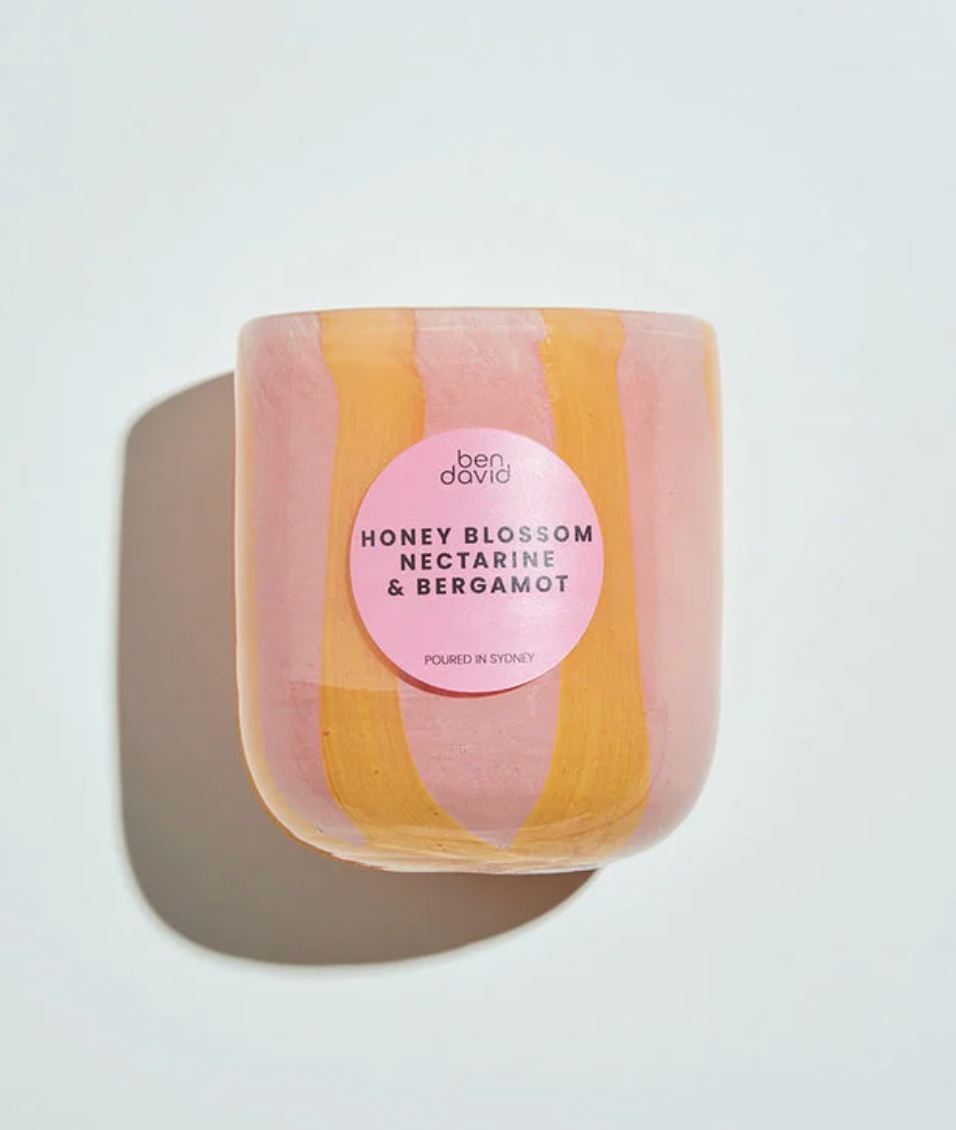 Pink Candy Stripe Scented Candle