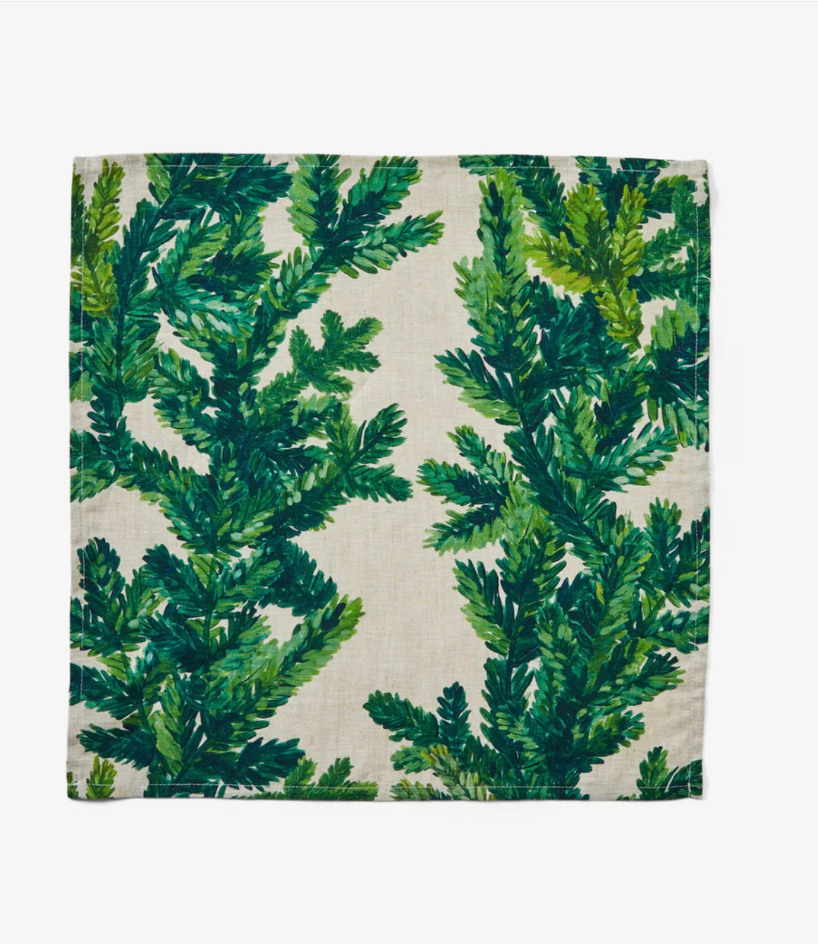 Festive Foliage Green Linen Napkins