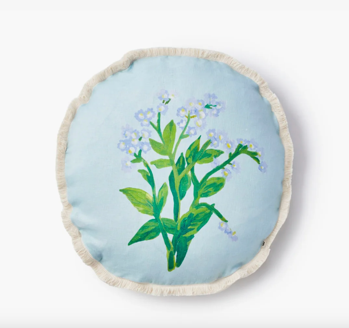Forget Me Not Blue Linen Cushion