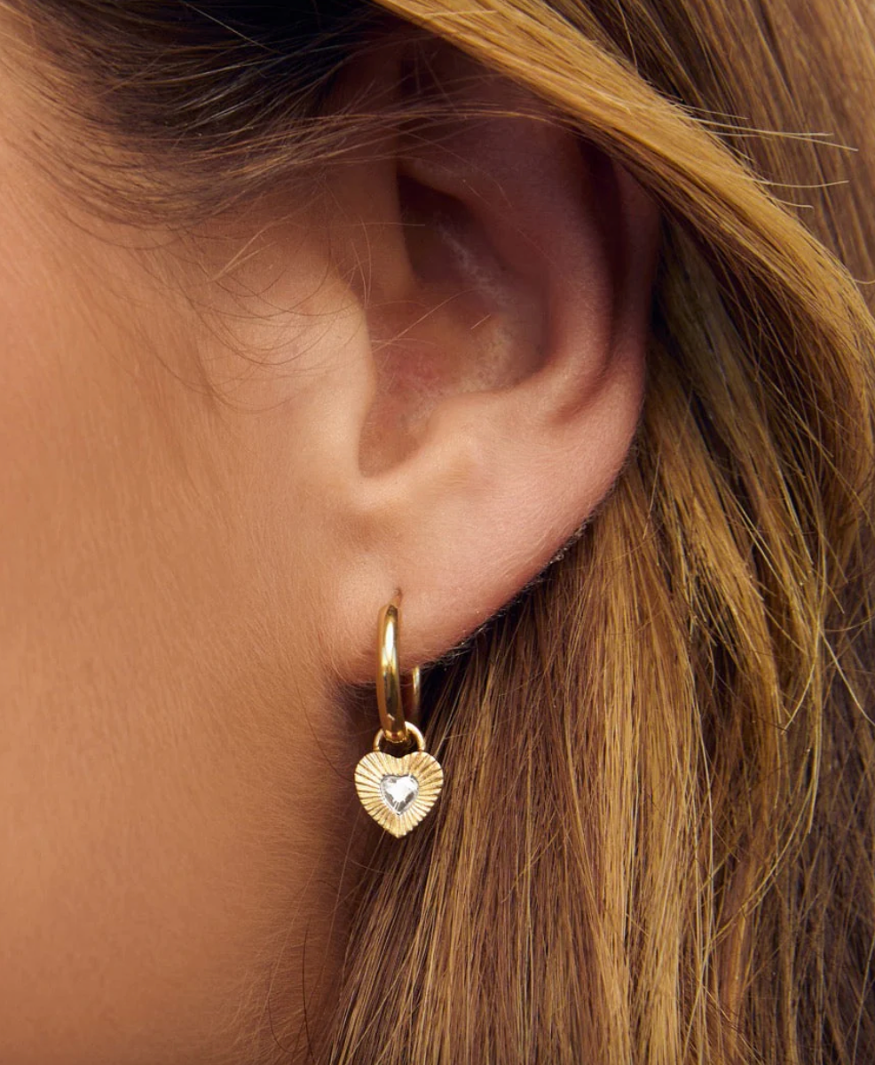 Ruby Heart Earrings Stone