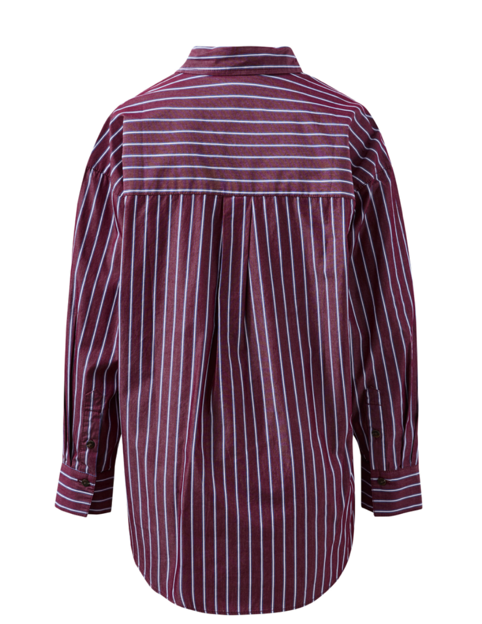 Peta Oversized Shirt - Burgundy Washed Navy