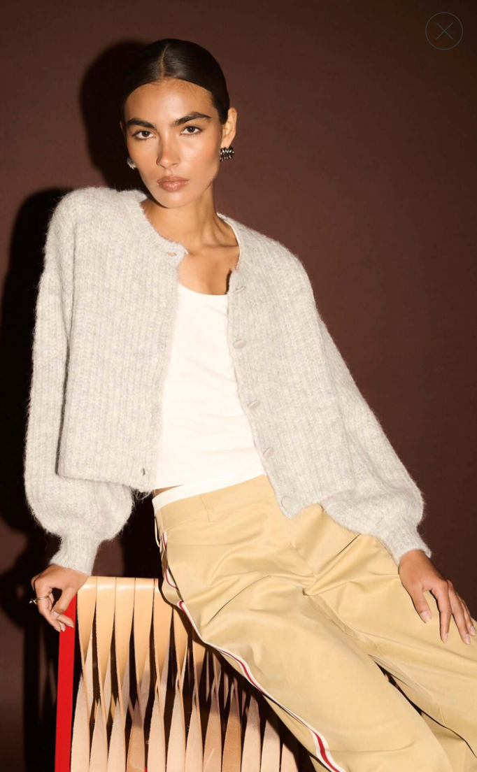 Oslo Grey Marle Cropped Cardigan