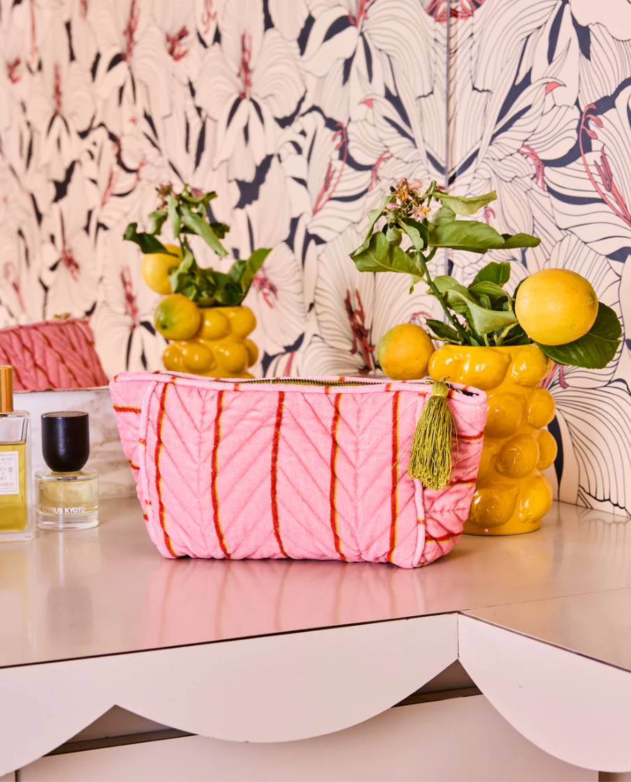 Wategos Soiree Stripe Velvet Toiletry Bag