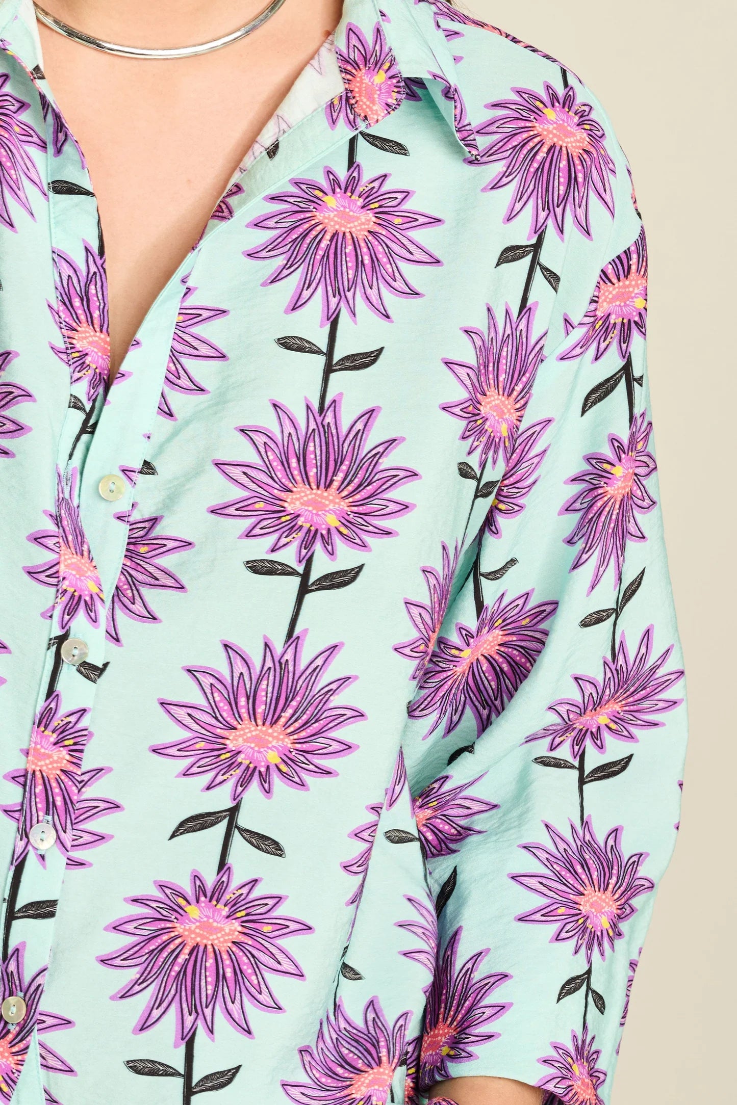 Violet Flower Blouse