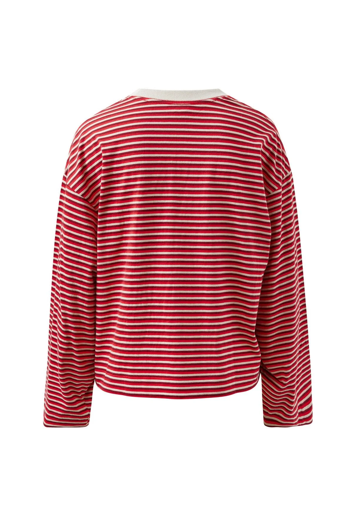Beau Long Sleeve Slouchy Tee Mulberry Red Stone