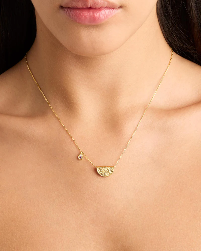 Lotus Birthstone Necklace February
