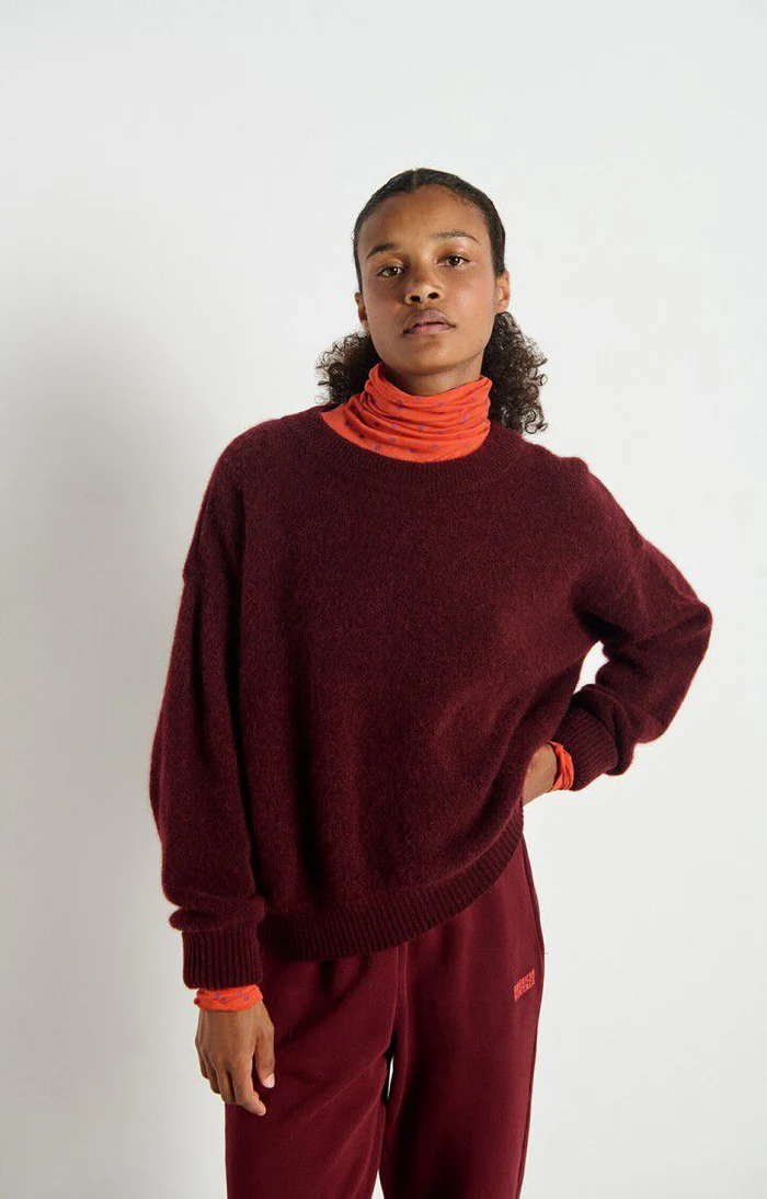 American Vintage Ribber Vitow Sweater Grenat