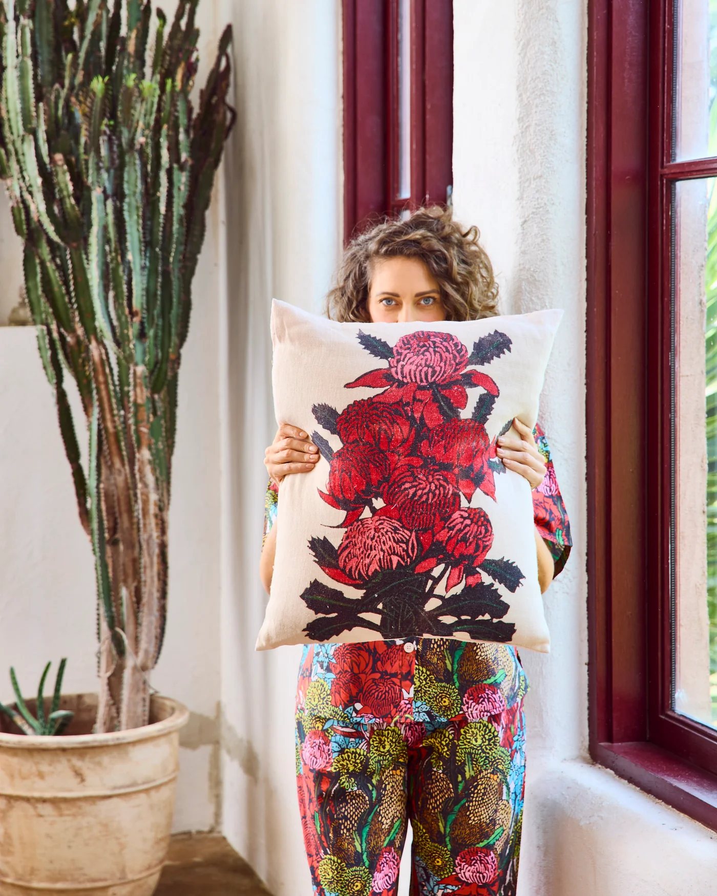 Margaret Preston Waratah Upholstery Cushion