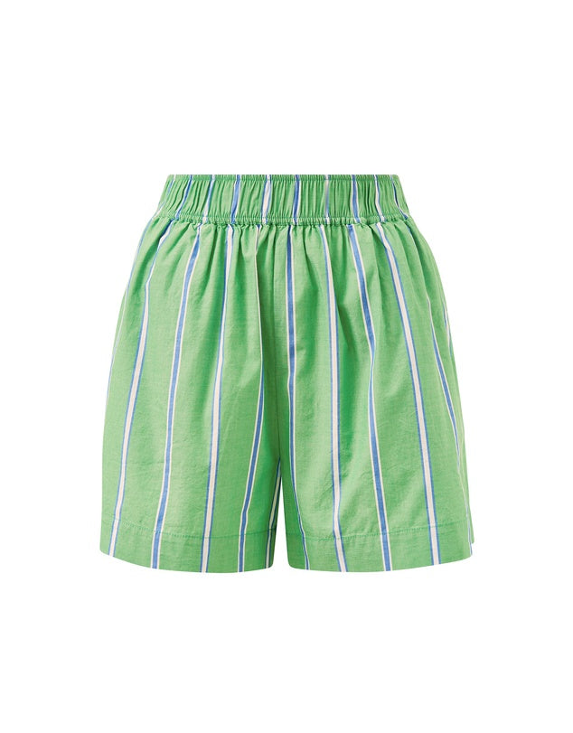 Mila Short Grass Green & Oxford Blue Stripe