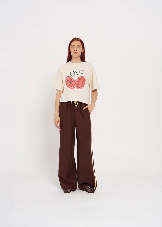 Love Tomato Tee Ivory Crop