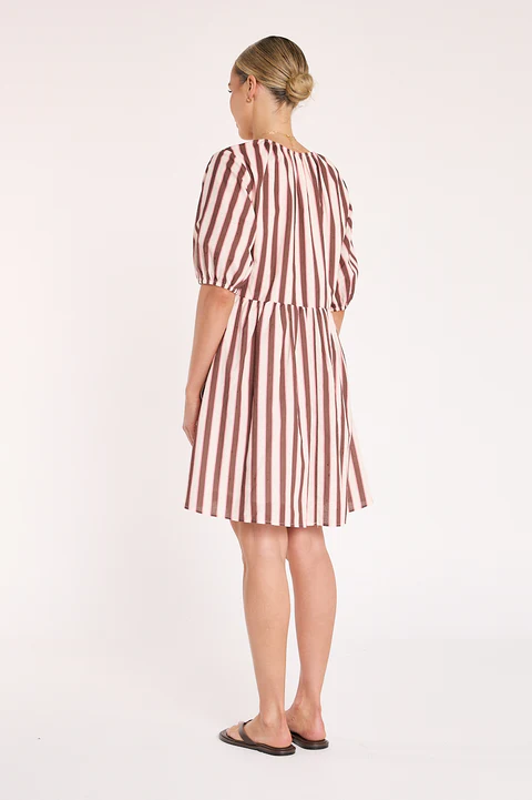 Sophia Dress - Cocoa Stripe