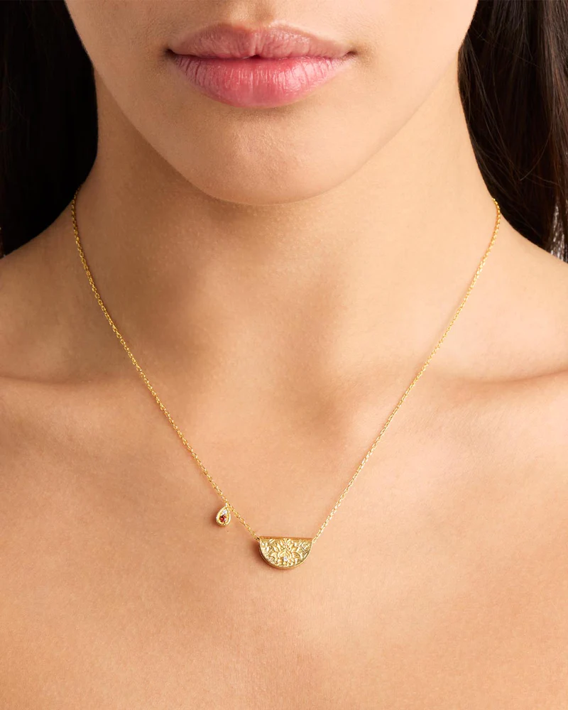 Lotus Birthstone Necklace January