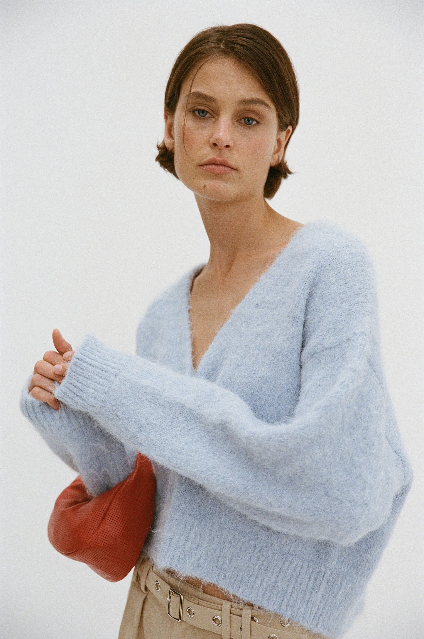 Liora Fluffy Cardigan Sky