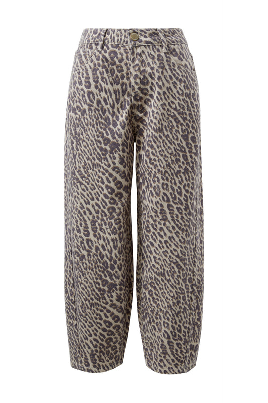 Tapered Barrel Jean Leopard