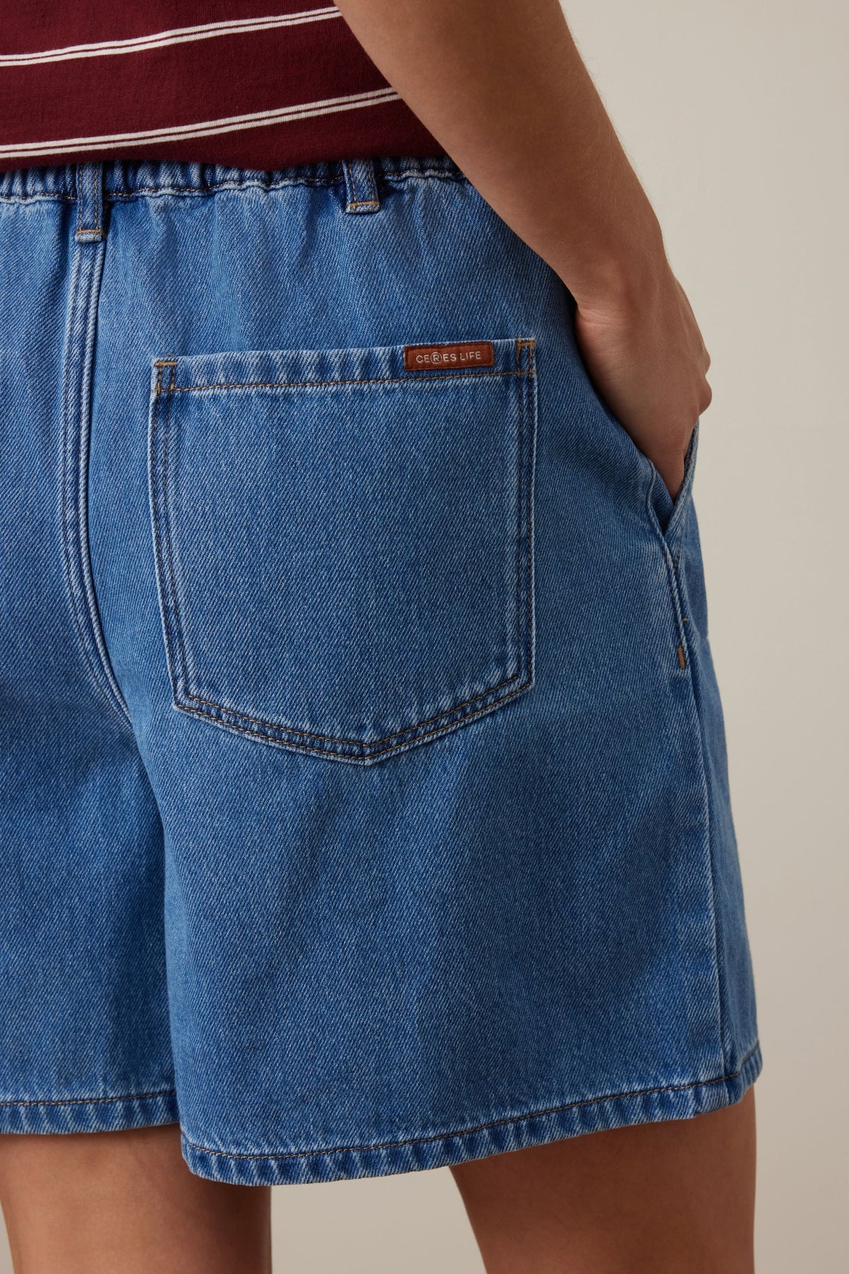Piper Pleat Front Short Fresh Indigo