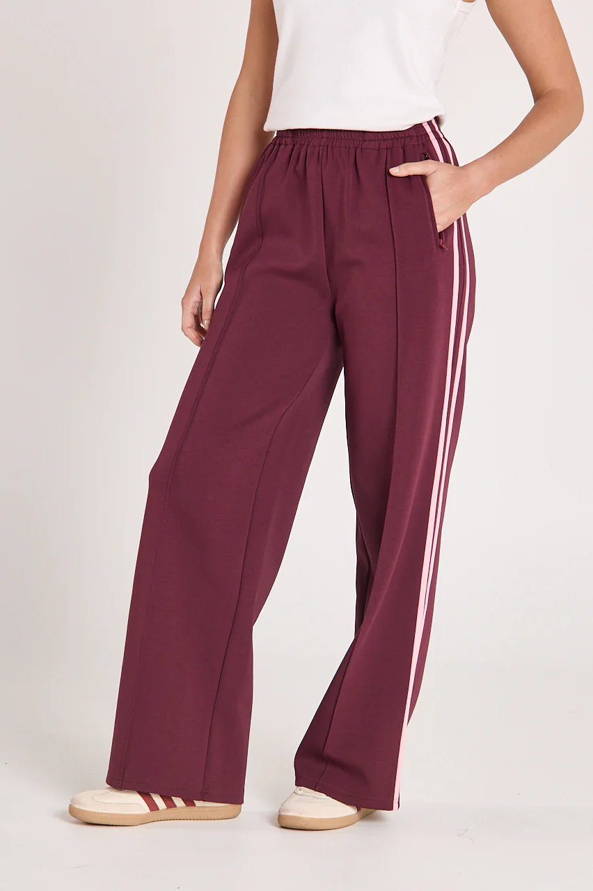 Noah Cropped Pant Plum and Pink Stripe