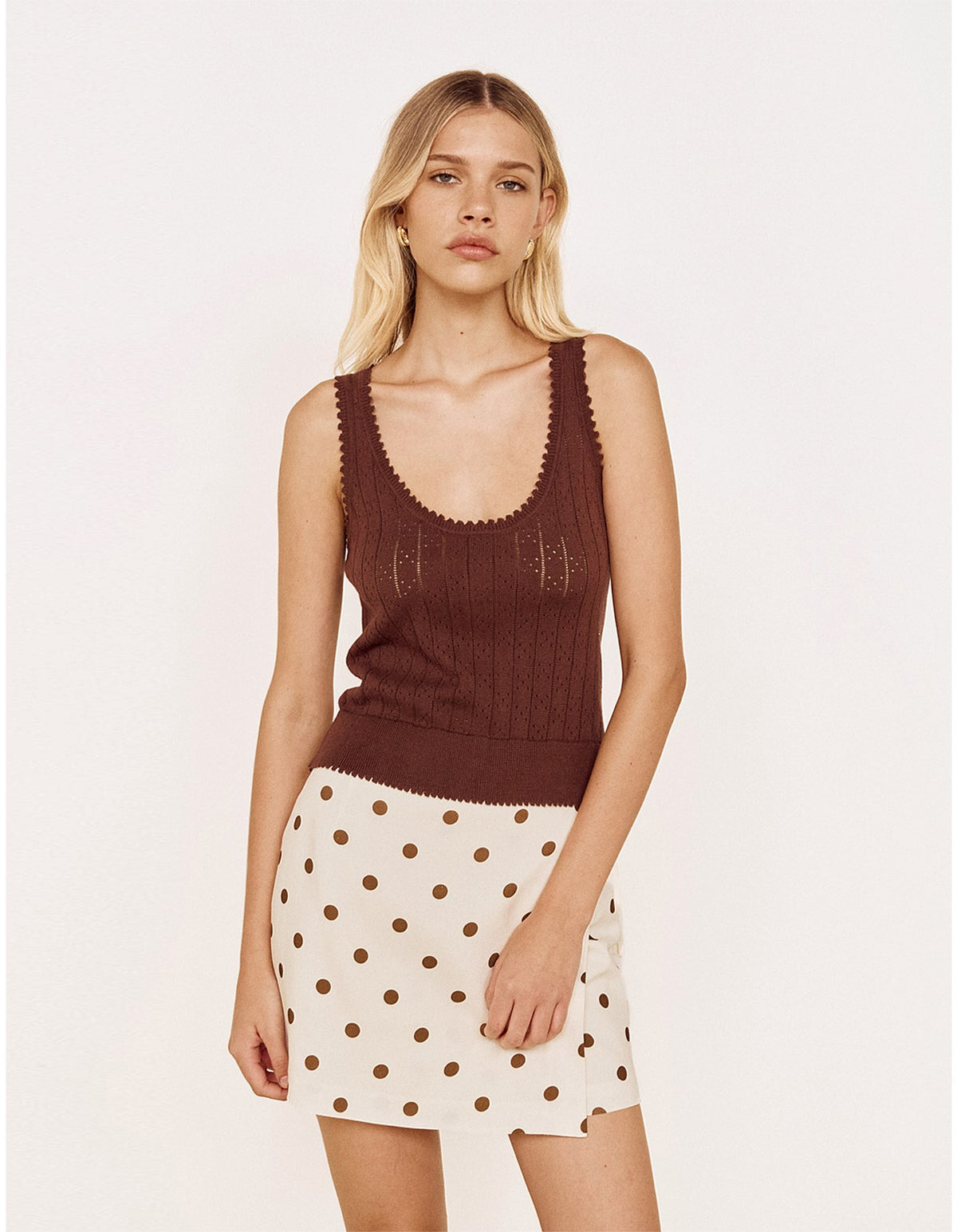 Bronte Pointell Knit Brown