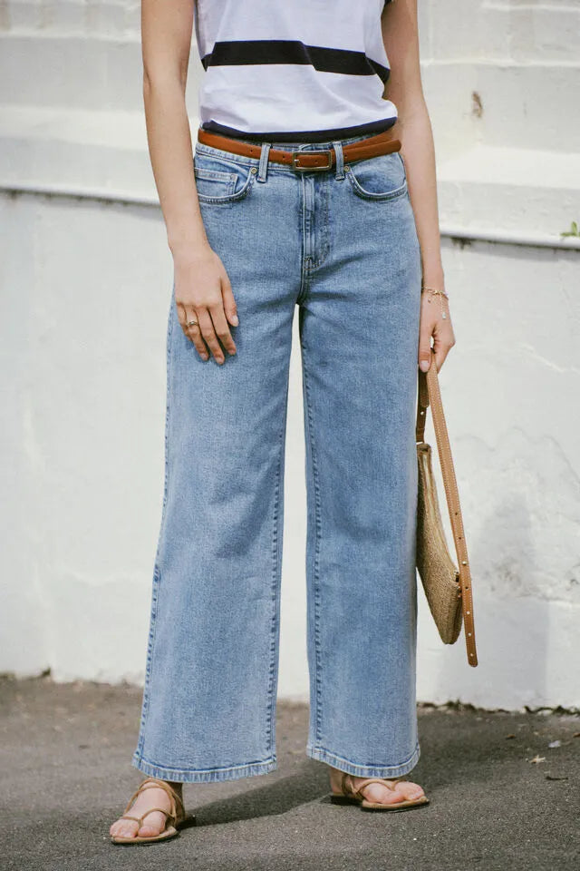 Evie Wide Leg Jean - Mid Vintage Blue