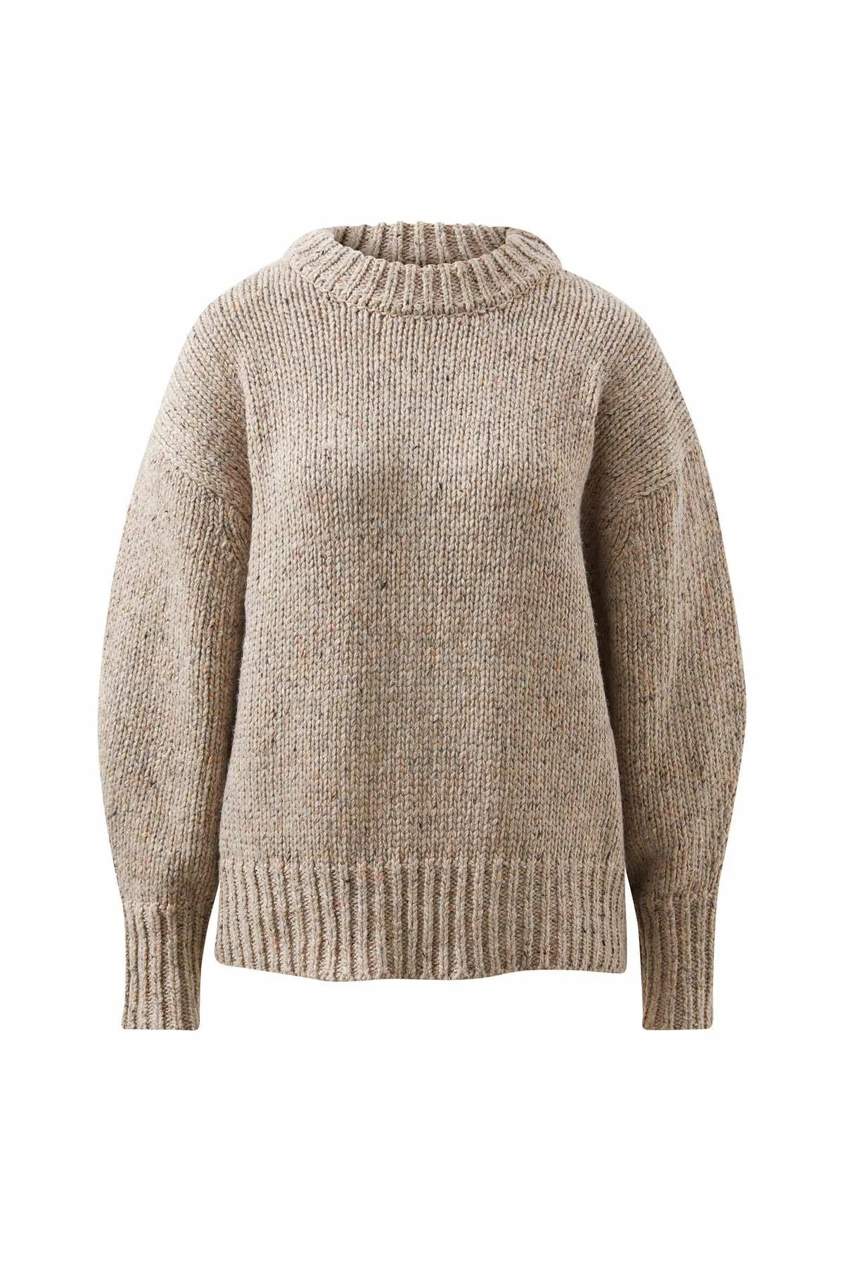 Lofty Knit Crew Taupe Fleck