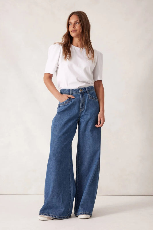 Drew Soft Wide Jean Mid Indigo