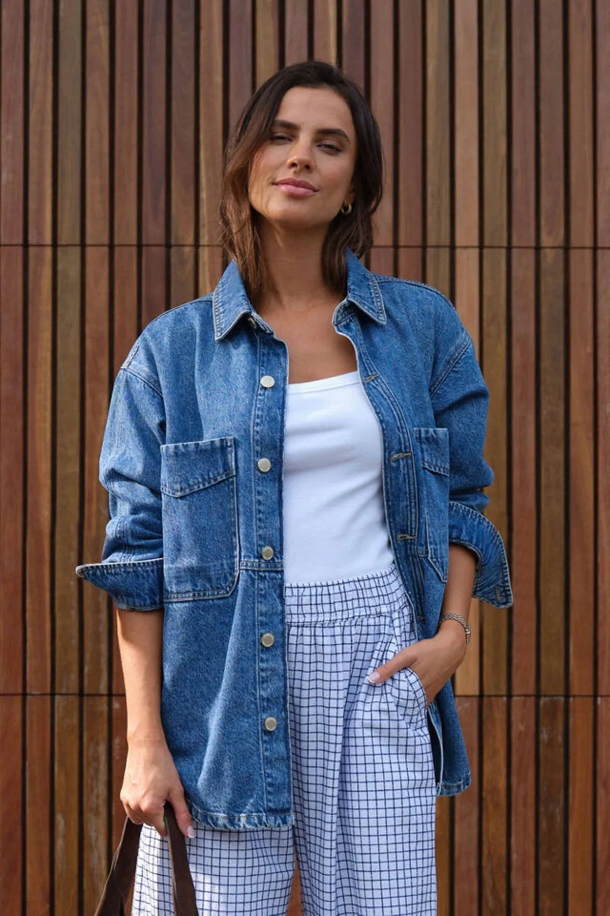 Bobbi Side Pocket Denim Shacket Indigo