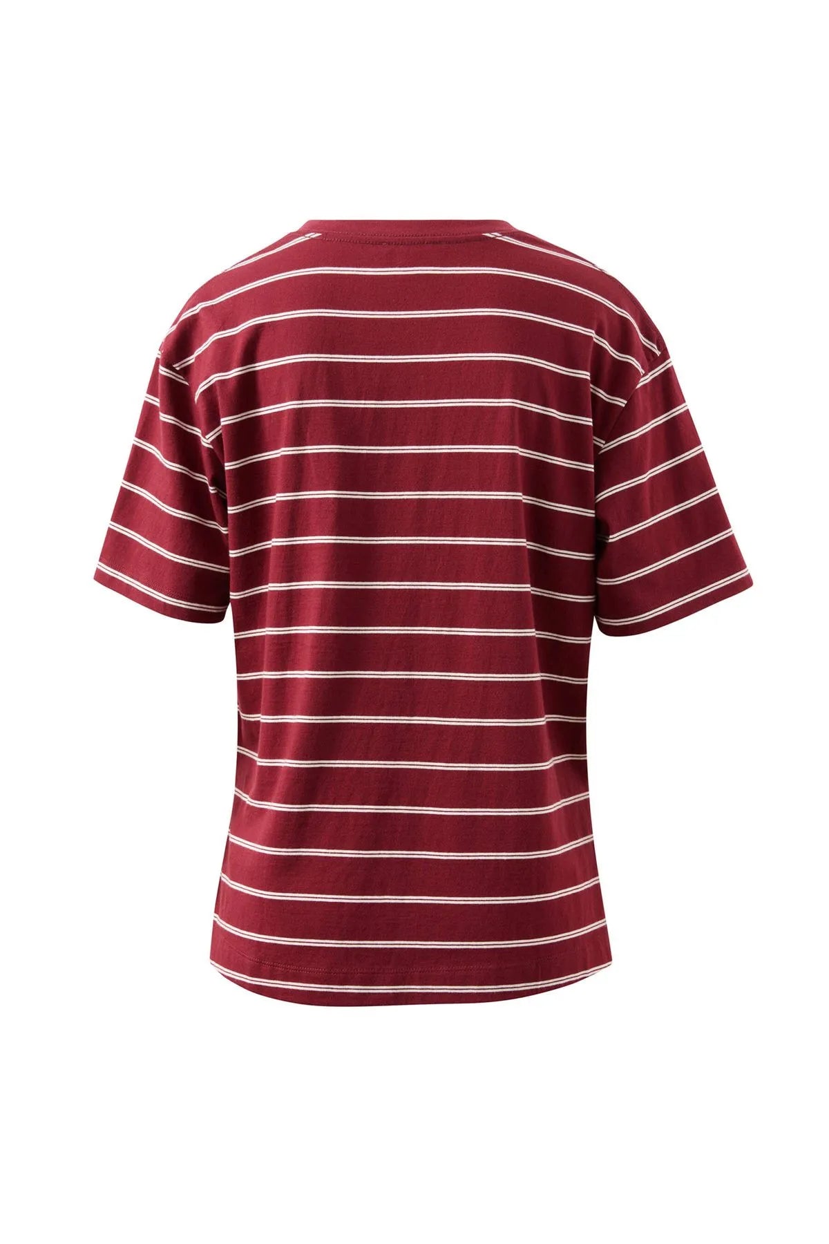 Stevie Slouchy Tee Burgundy Milk Stripe