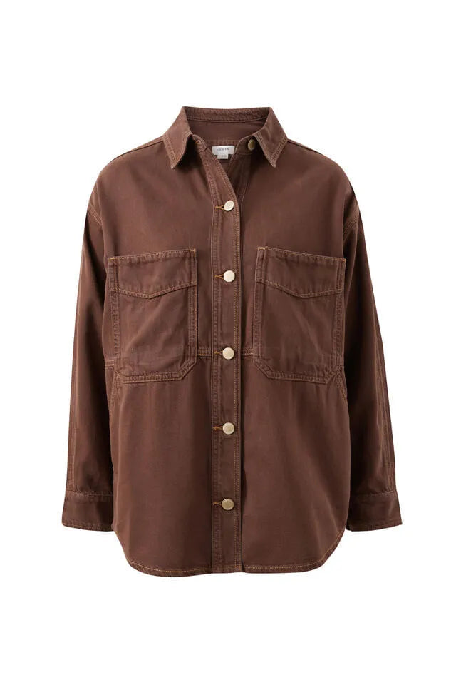 Bobbi Side Pocket Denim Shacket Chocolate