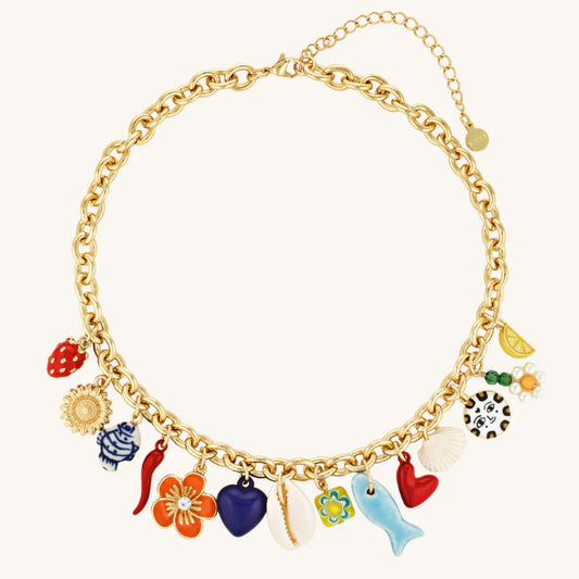 Positano Charm Necklace Gold