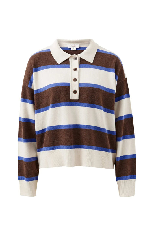 Jessa Rugby Knit/Chocolate Stripe