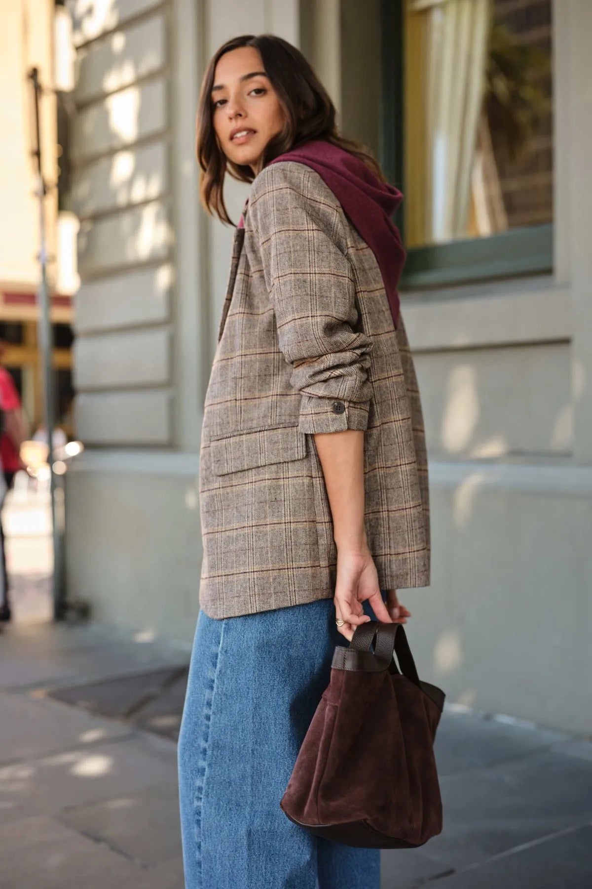Joni Blazer Brown Check