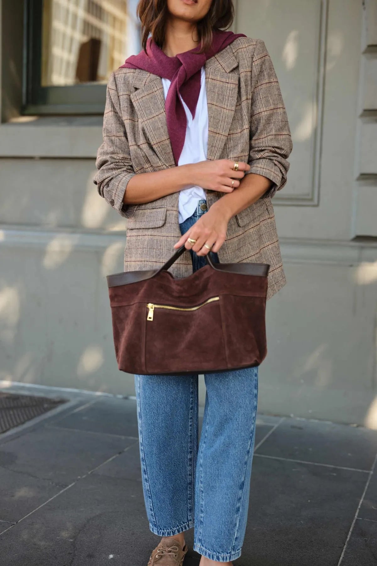 Joni Blazer Brown Check